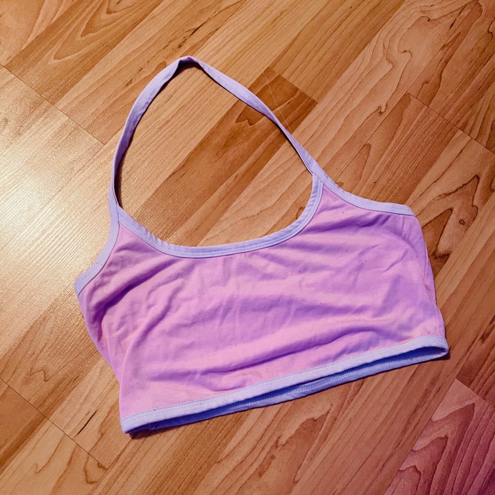 pink tiny halter crop top